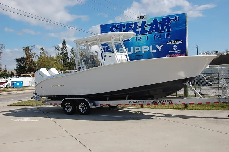 The Image of 2025 Cape Horn 28XS boat on trailer at Stellar Marine Supply. - 1