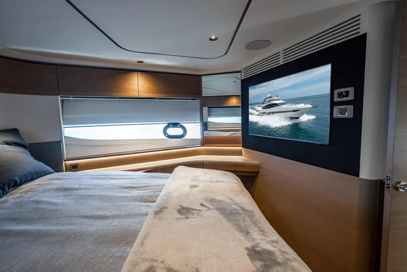 Slide: The Image of Luxurious interior of 2023 Princess F65 yacht with modern design and ocean view. - 44