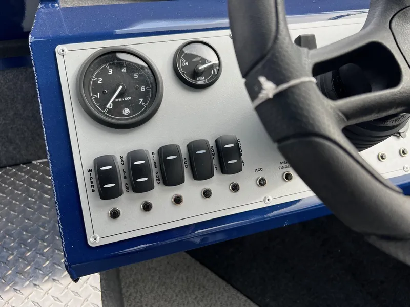 Slide: The Image of Dashboard of 2025 Thunder Jet 210 Luxor boat with gauges and controls. - 47
