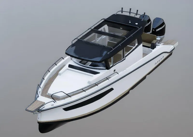 Slide: The Image of Navan C30 2025 model boat with sleek design and modern features. - 27