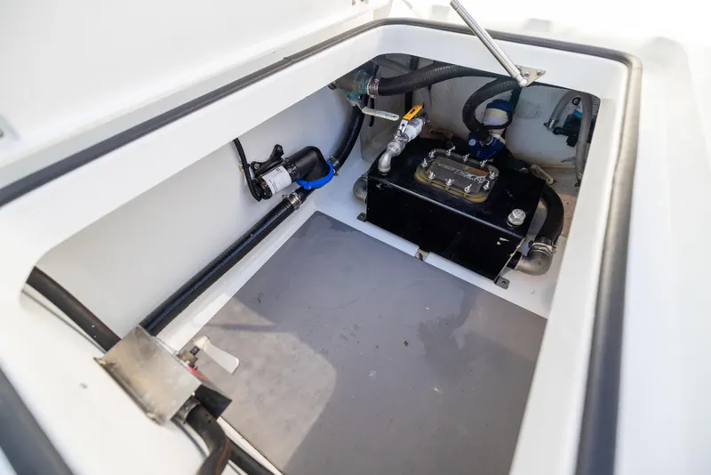 Slide: The Image of Freeman 34VH 2022 boat compartment with battery and wiring system. - 25