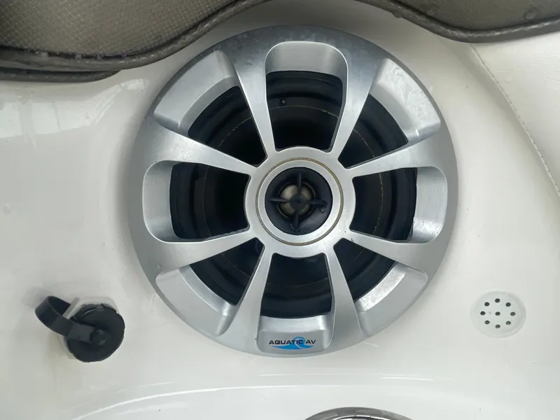 Slide: The Image of Yamaha Boats 2020 242 Limited S speaker detail with Aquatic AV branding. - 19