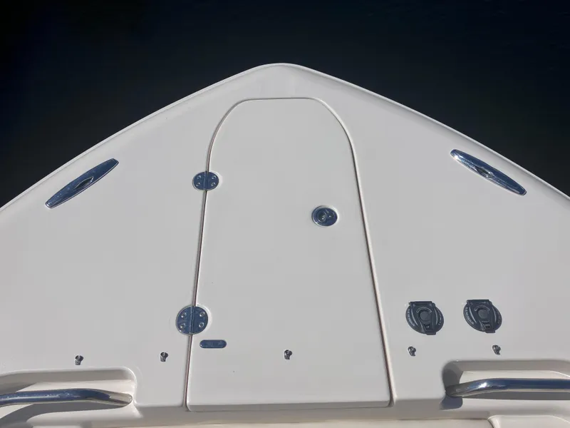 Slide: The Image of Bow of 2020 Grady-White Canyon 336 boat with sleek design and fittings. - 30