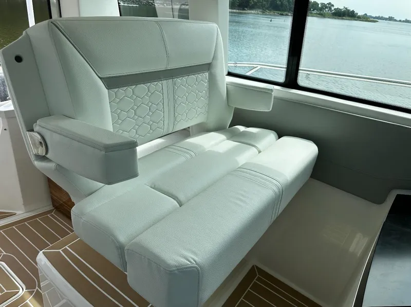 Slide: The Image of Luxurious seating in 2024 Tiara Yachts 43 LE, featuring elegant design and premium materials. - 8