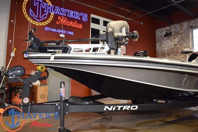 Slide: The Image of 2025 Nitro Z18 Pro boat at Thayer's Marine showroom. - 6