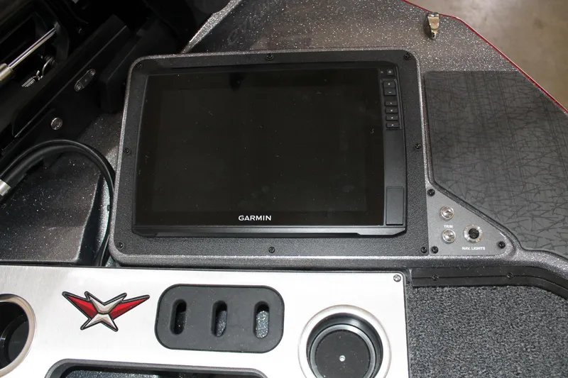 Slide: The Image of Garmin display on 2025 Vexus VXS21 boat dashboard with control panel. - 12