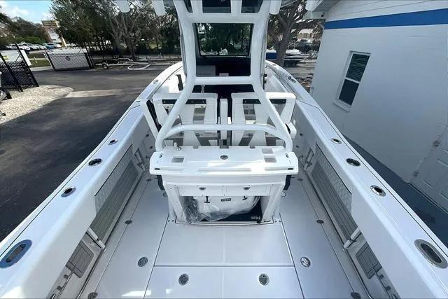 Slide: The Image of 2025 Blackfin 272CC boat interior, featuring sleek design and modern amenities. - 7