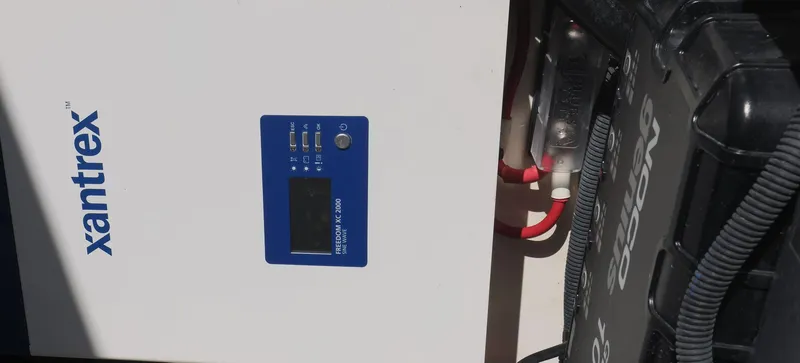 Slide: The Image of Xantrex power inverter with cables, Solace 345 model, 2021. - 31