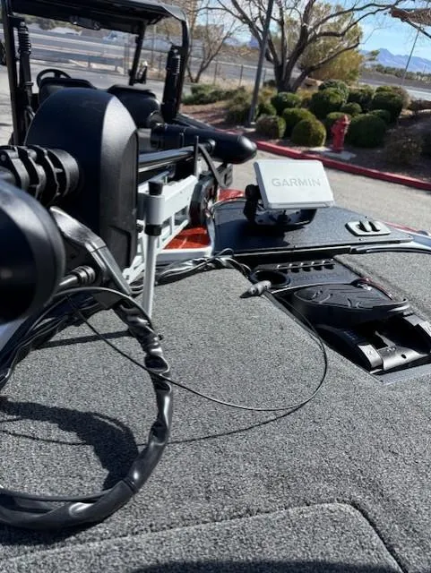 Slide: The Image of Nitro Z18 Pro 2025 boat with Garmin navigation system, parked outdoors. - 9