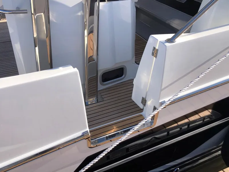 Slide: The Image of 2024 Jeanneau Leader 12.5 WA boat deck with sleek design and modern features. - 9