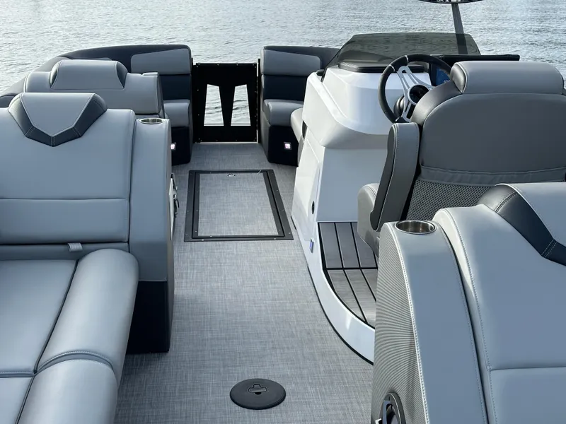 Slide: The Image of 2025 Montara Surf Boss 2.0 25 boat interior with luxurious seating and modern design. - 16
