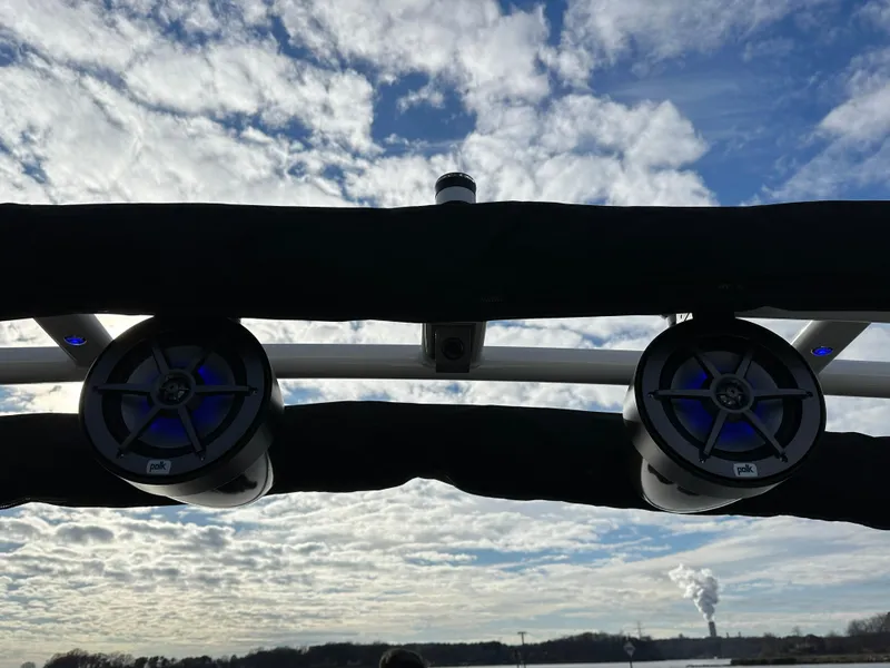 Slide: The Image of 2025 Montara Surf Boss 2.0 25 speakers against a cloudy sky backdrop. - 19