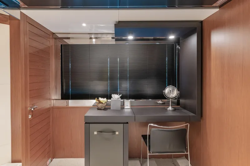 Slide: The Image of Luxurious interior of 2019 Riva ARGO yacht with modern vanity and sleek design. - 12