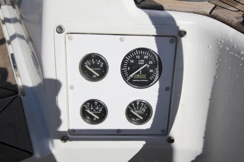 Slide: The Image of Control panel of 2006 Nautor Swan 46mkIII yacht with gauges and dials. - 23