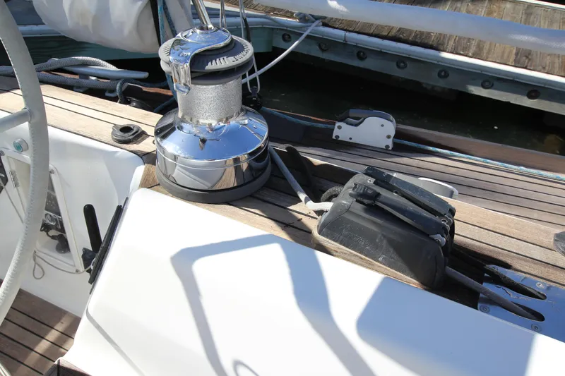 Slide: The Image of Deck of 2006 Nautor Swan 46mkIII yacht with winch and rigging equipment. - 27