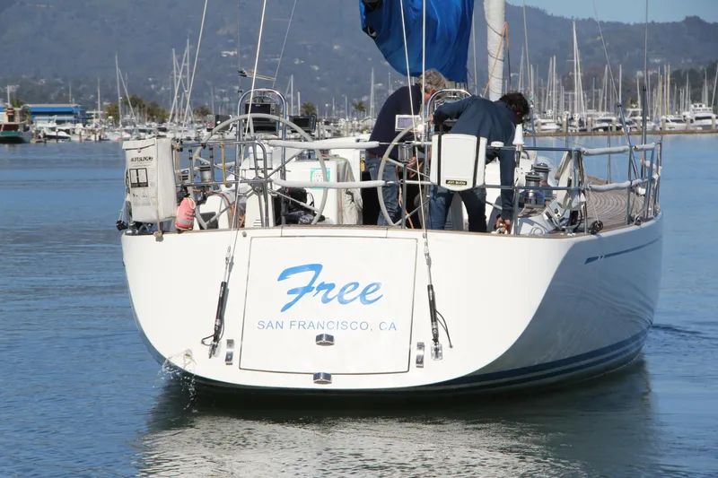 Slide: The Image of Nautor Swan 46mkIII sailboat, 2006 model, docked in San Francisco marina. - 6