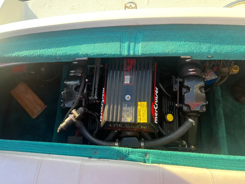 Slide: The Image of 1992 Celebrity 180 Bowrider engine compartment with MerCruiser 4.3L V6 Alpha One. - 20