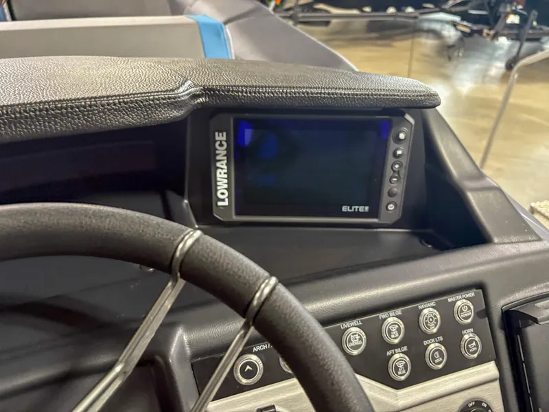 Slide: The Image of Dashboard of 2025 Trifecta 23RF SS 3.0 with Lowrance Elite display. - 9