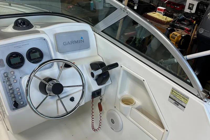 Slide: The Image of 2006 Hydra-Sports Lightning 202 DC boat dashboard with Garmin navigation system. - 12