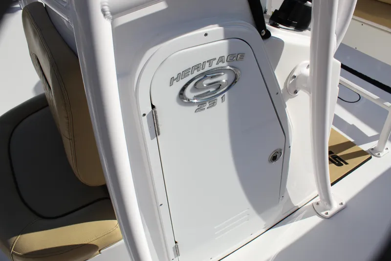 Slide: The Image of 2023 Sportsman Heritage 231 Center Console boat interior detail. - 48