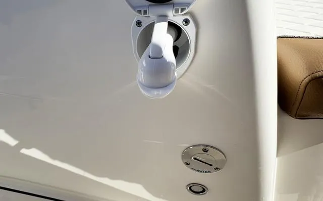 Slide: The Image of Pioneer 2025 Islander 202 boat detail showing water connection and seating. - 30