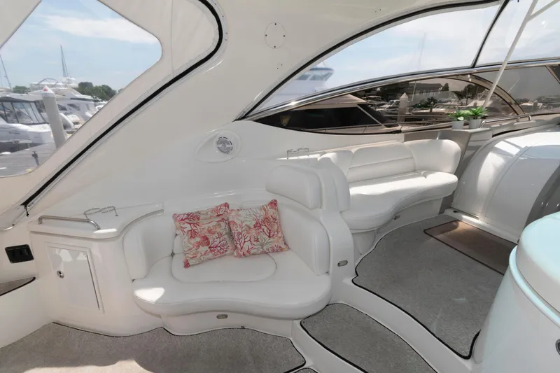 Slide: The Image of Luxurious interior of 2003 Cruisers Yachts 5370 Express with plush seating and elegant design. - 3