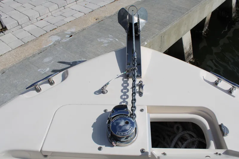 Slide: The Image of Bow of 2018 Grady-White Fisherman 257 with anchor and chain mechanism. - 12