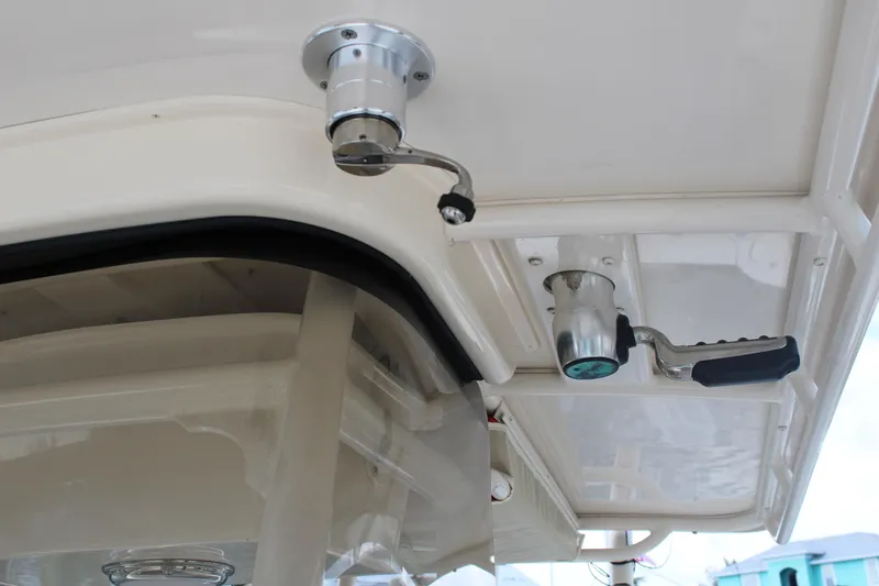 Slide: The Image of 2018 Grady-White Fisherman 257 boat detail showing mounted fishing rod holders. - 20