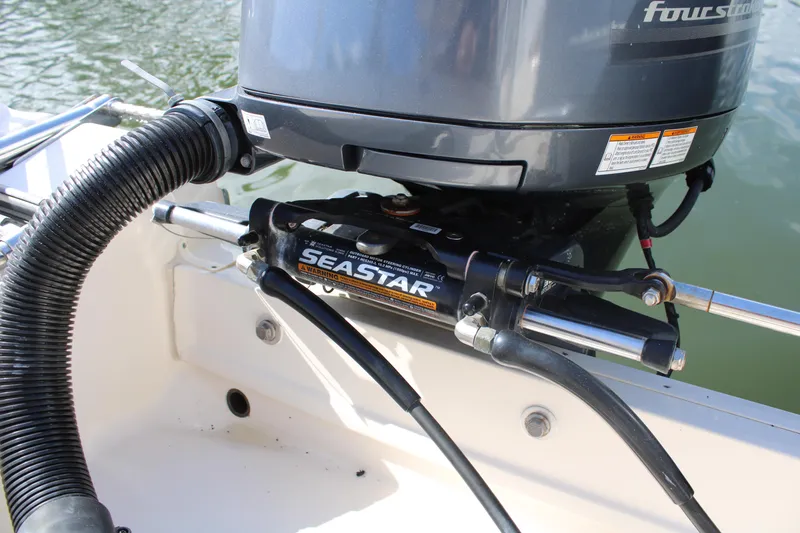 Slide: The Image of Hydraulic steering system on a 2018 Grady-White Fisherman 257 boat. - 44
