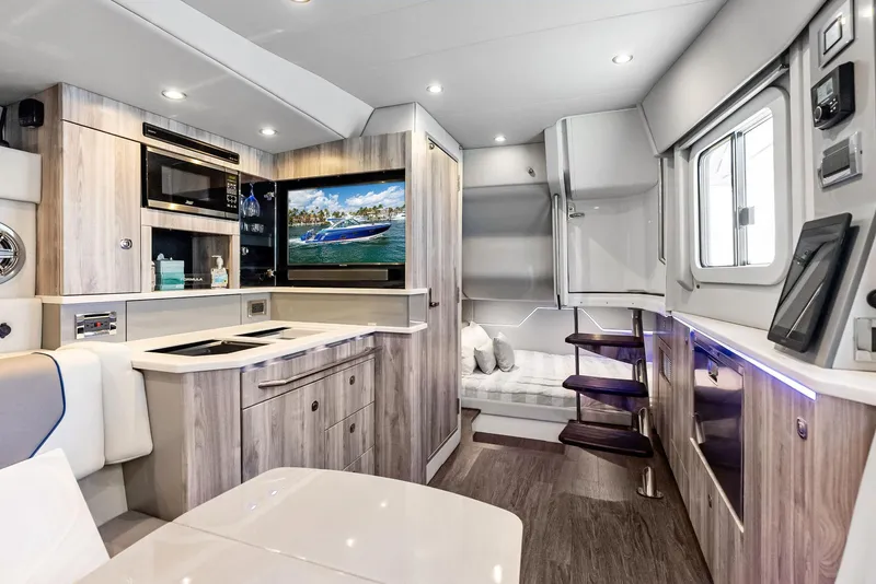 Slide: The Image of Luxurious interior of 2023 Formula 430 Super Sport Crossover yacht with modern amenities. - 39