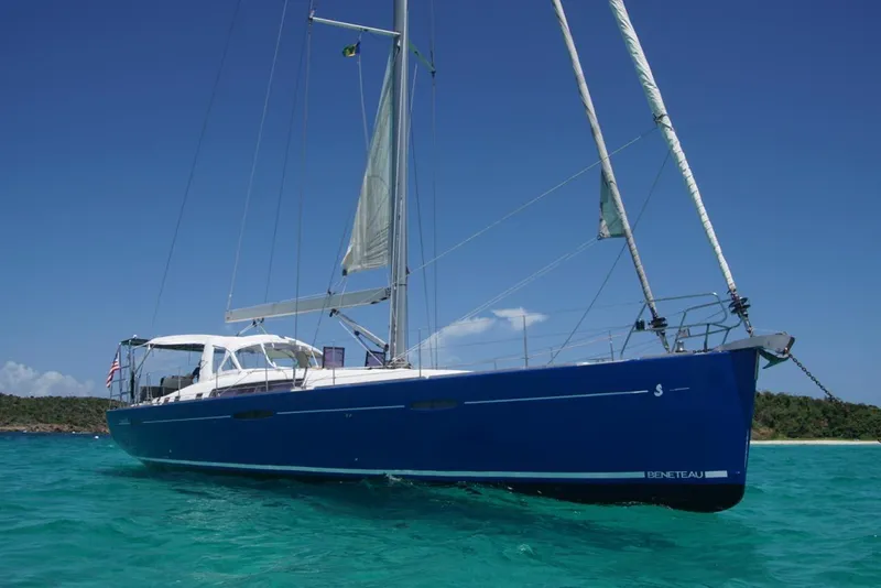 The Image of Beneteau Oceanis 58 sailboat, 2011 model, sailing in clear turquoise waters. - 0