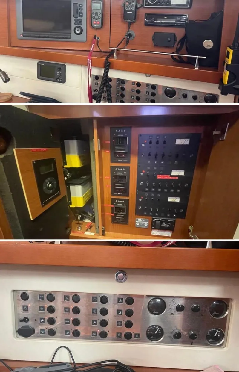 Slide: The Image of Control panels and navigation equipment inside a 2011 Beneteau Oceanis 58 yacht. - 7