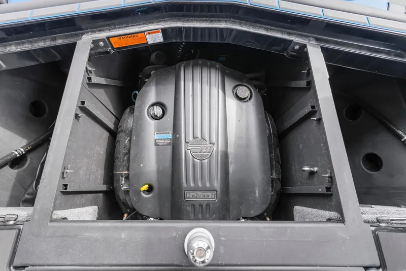 Slide: The Image of Engine compartment of 2021 Malibu Wakesetter 25 LSV boat. - 28