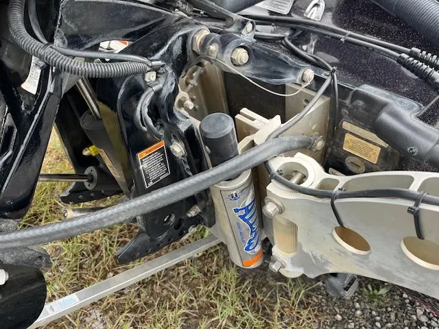 Slide: The Image of Close-up of 2018 Nitro Z21 DC boat engine components and wiring. - 5