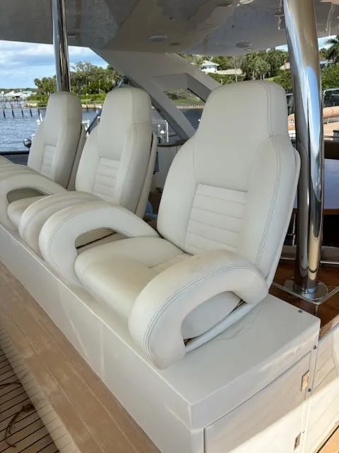 Slide: The Image of Luxury white seating on 2009 Astondoa 96 GLX yacht, featuring sleek design and comfort. - 14
