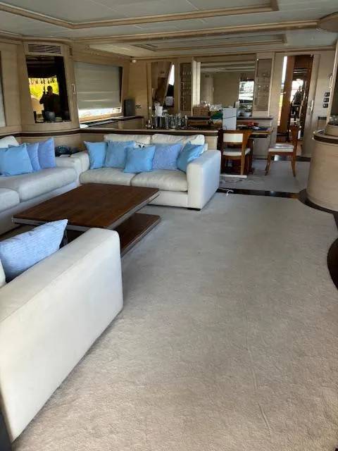 Slide: The Image of Luxurious interior of 2009 Astondoa 96 GLX yacht with elegant seating and decor. - 21