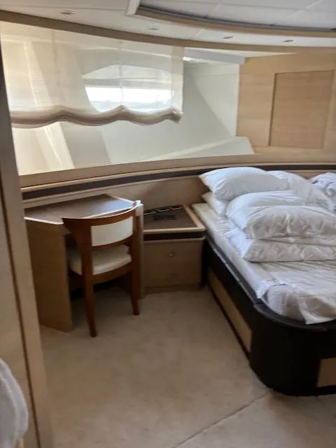 Slide: The Image of Luxurious bedroom interior of 2009 Astondoa 96 GLX yacht with modern furnishings. - 34