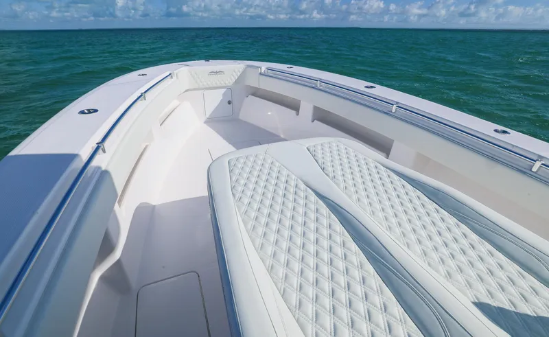 Slide: The Image of 2025 Invincible 36 Open Fisherman boat interior with ocean view. - 7