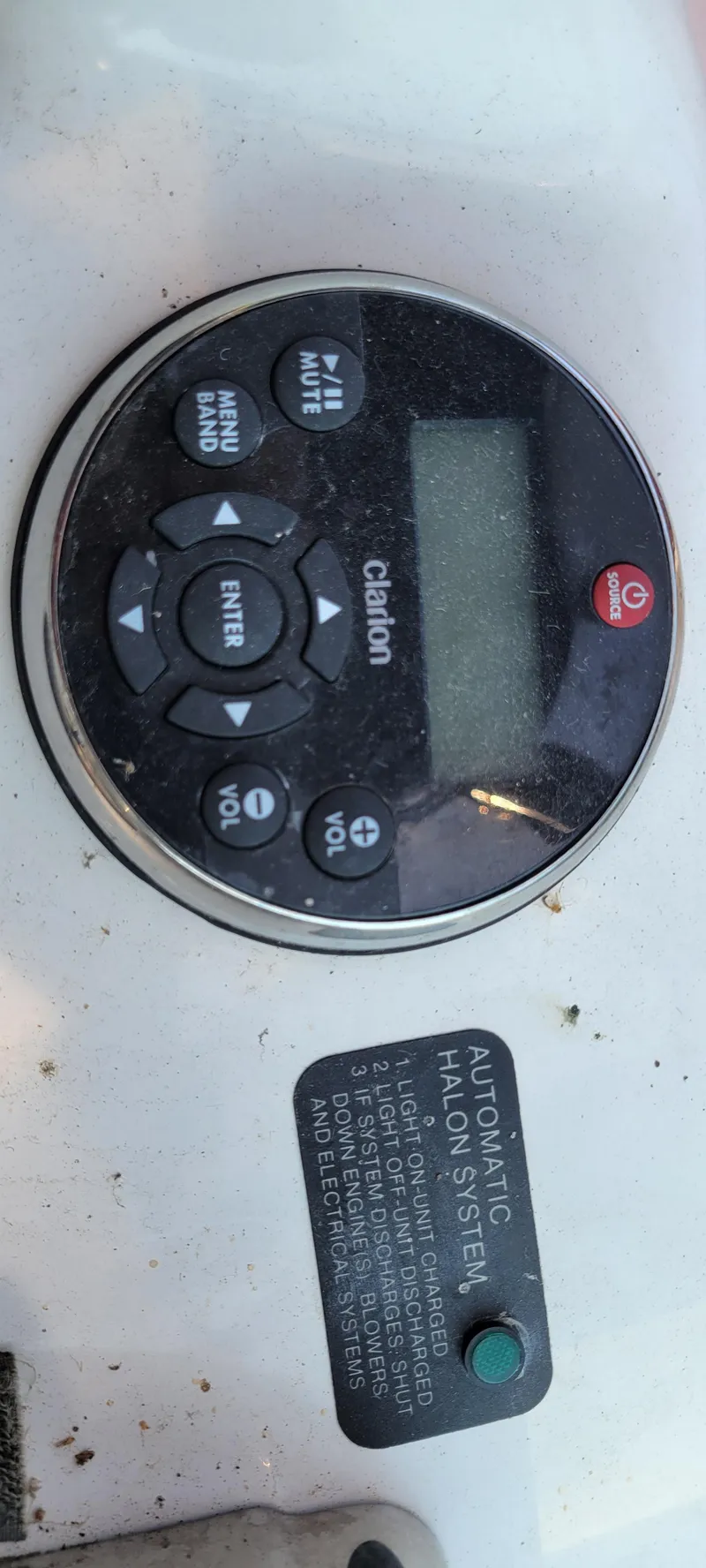 Slide: The Image of Control panel on a 2005 Sea Ray 320 Sundancer boat with automatic Halon system. - 10