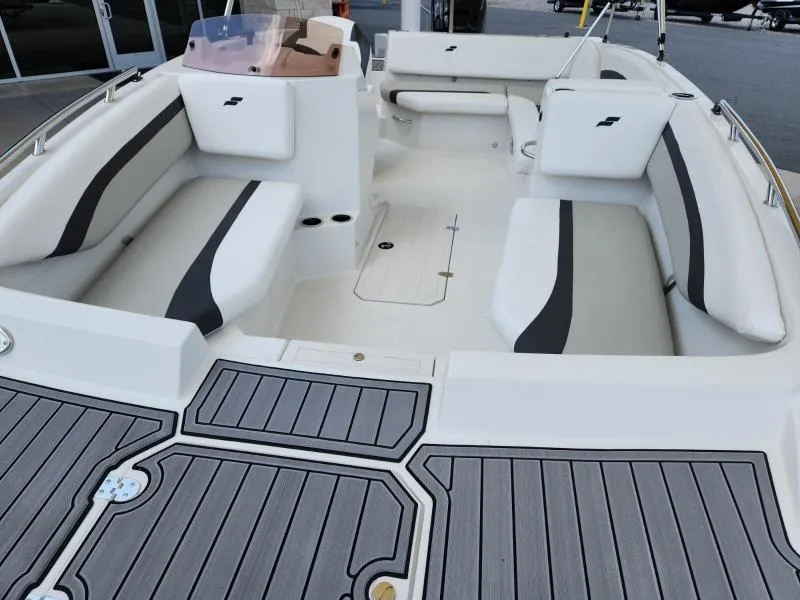 Slide: The Image of 2024 Starcraft SVX 171 OB boat interior with spacious seating and modern design. - 19