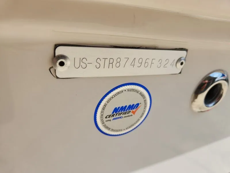 Slide: The Image of 2024 Starcraft SVX 171 OB boat identification plate with NMMA certification sticker. - 4