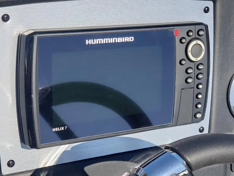 Slide: The Image of Humminbird Helix 7 fish finder on Avid 18XC 2023 boat dashboard. - 10