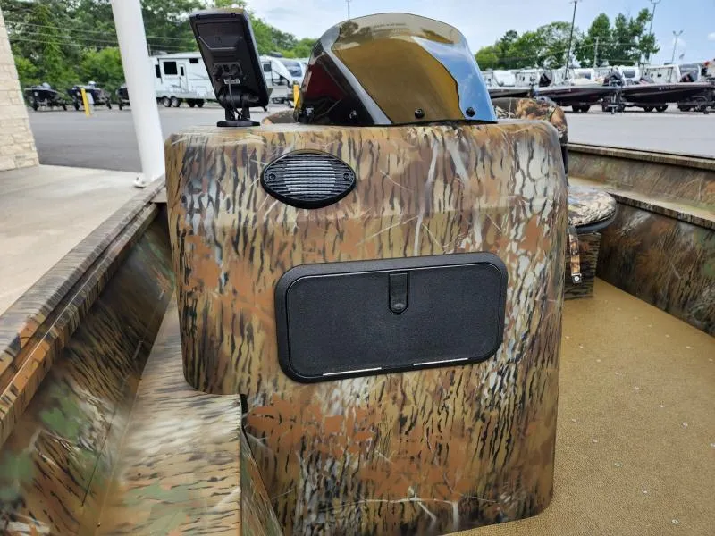 Slide: The Image of 2024 G3 17 SC boat with camouflage design and mounted equipment. - 16