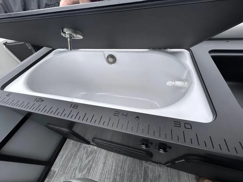 Slide: The Image of Open sink with ruler markings in a 2025 Viaggio Lago X-R. - 9
