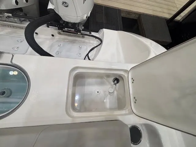 Slide: The Image of 2025 Sea Pro 262 Offshore boat with dual outboard motors at Grand Pointe Marina. - 7