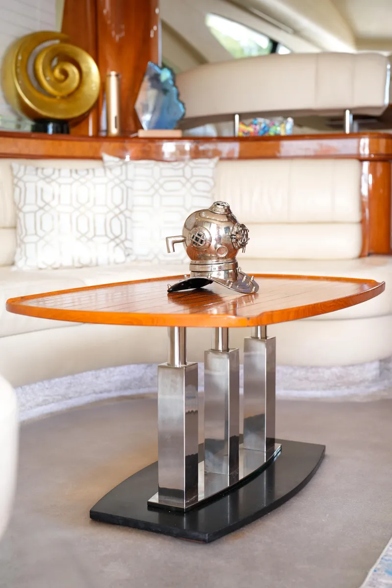 Slide: The Image of Luxurious interior of 2007 Azimut 68E yacht with modern decor and elegant furnishings. - 36