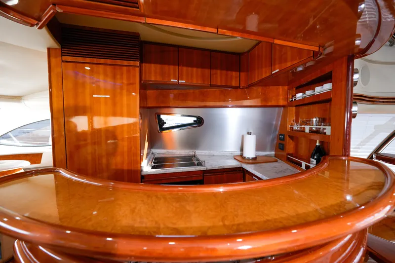 Slide: The Image of Luxurious wooden kitchen interior of 2007 Azimut 68E yacht. - 44