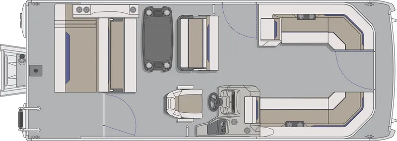 Slide: The Image of Floor plan of 2025 Princecraft Vectra 23 RL pontoon boat, featuring spacious seating layout. - 2