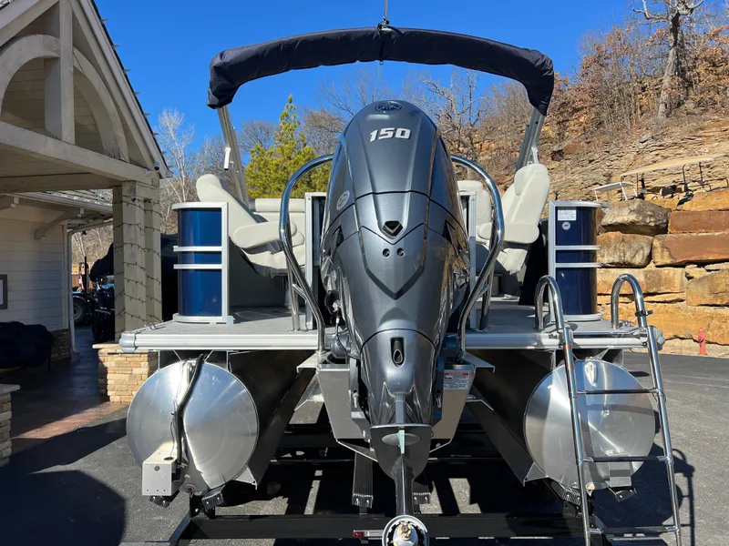 Slide: The Image of 2025 Sylvan Mirage Fish 8522 Party Fish pontoon boat with powerful 150 HP engine. - 6