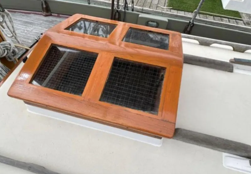 Slide: The Image of Stainless steel stove in a 1982 Bristol Channel Cutter 28 yacht kitchen. - 10